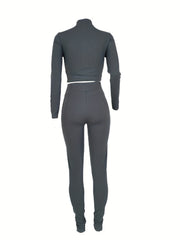 Casual Solid 2pc Set Jacket & Shorts Women's Clothing