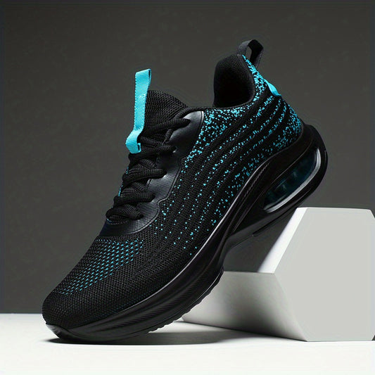 Men's Knit Air Cushioned Lace Up Casual Shoes Lightweight Sneakers