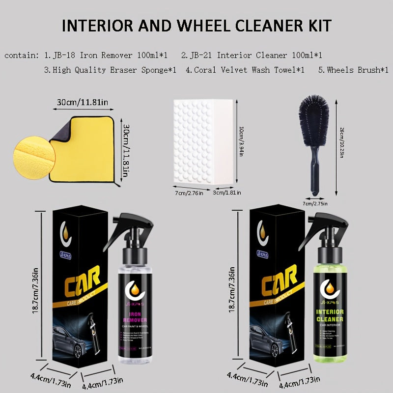 Car Interior and Wheel Cleaner Kit 200ml - Remove Metal Dust and Iron Powder