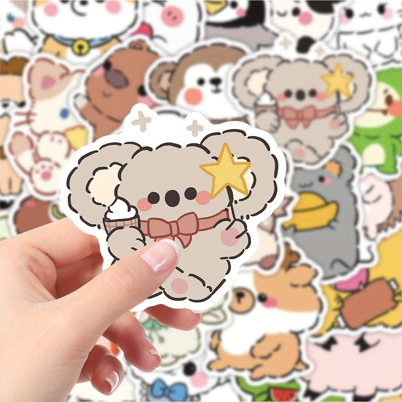 60 Small Animals Cartoon Stickers - Cute Waterproof Decals for Bottles Cars
