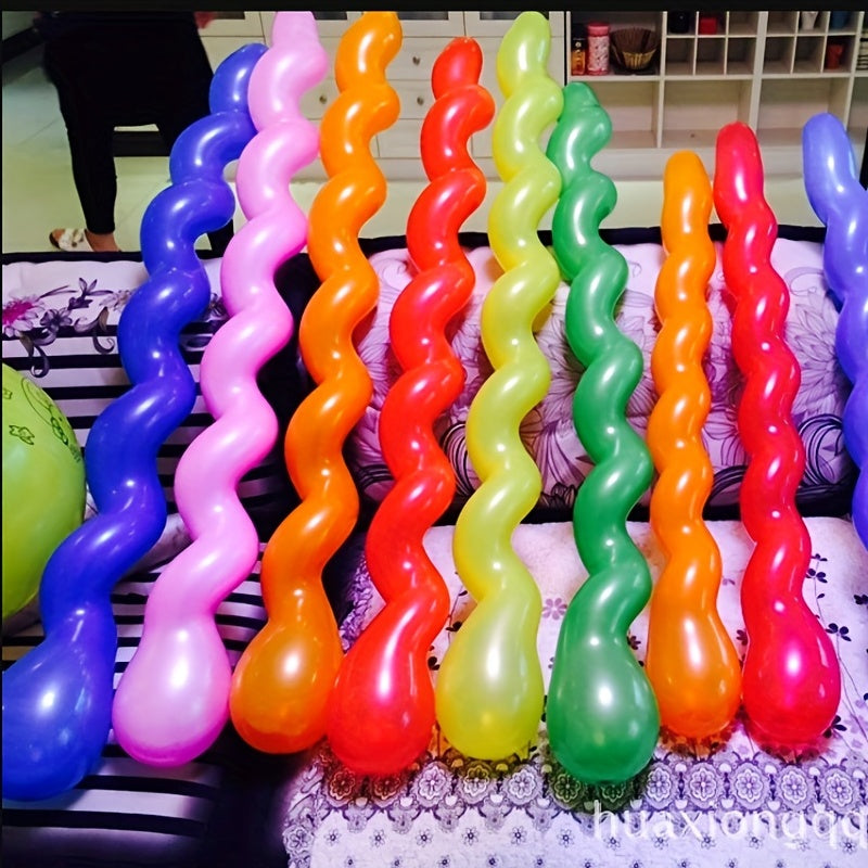 20pcs Twist Balloon Spiral Balloon Party Decor Supplies