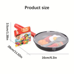 Kitchen Play House Pretend Cooking Toy with Utensils for Girls Boys