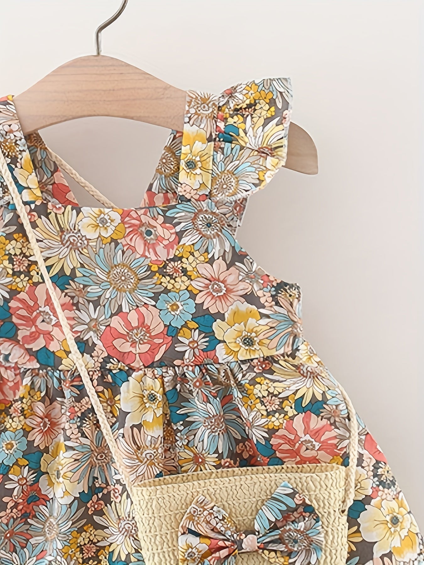 Baby Girl's Floral Cami Dress & Bag Toddler's Casual Outfit