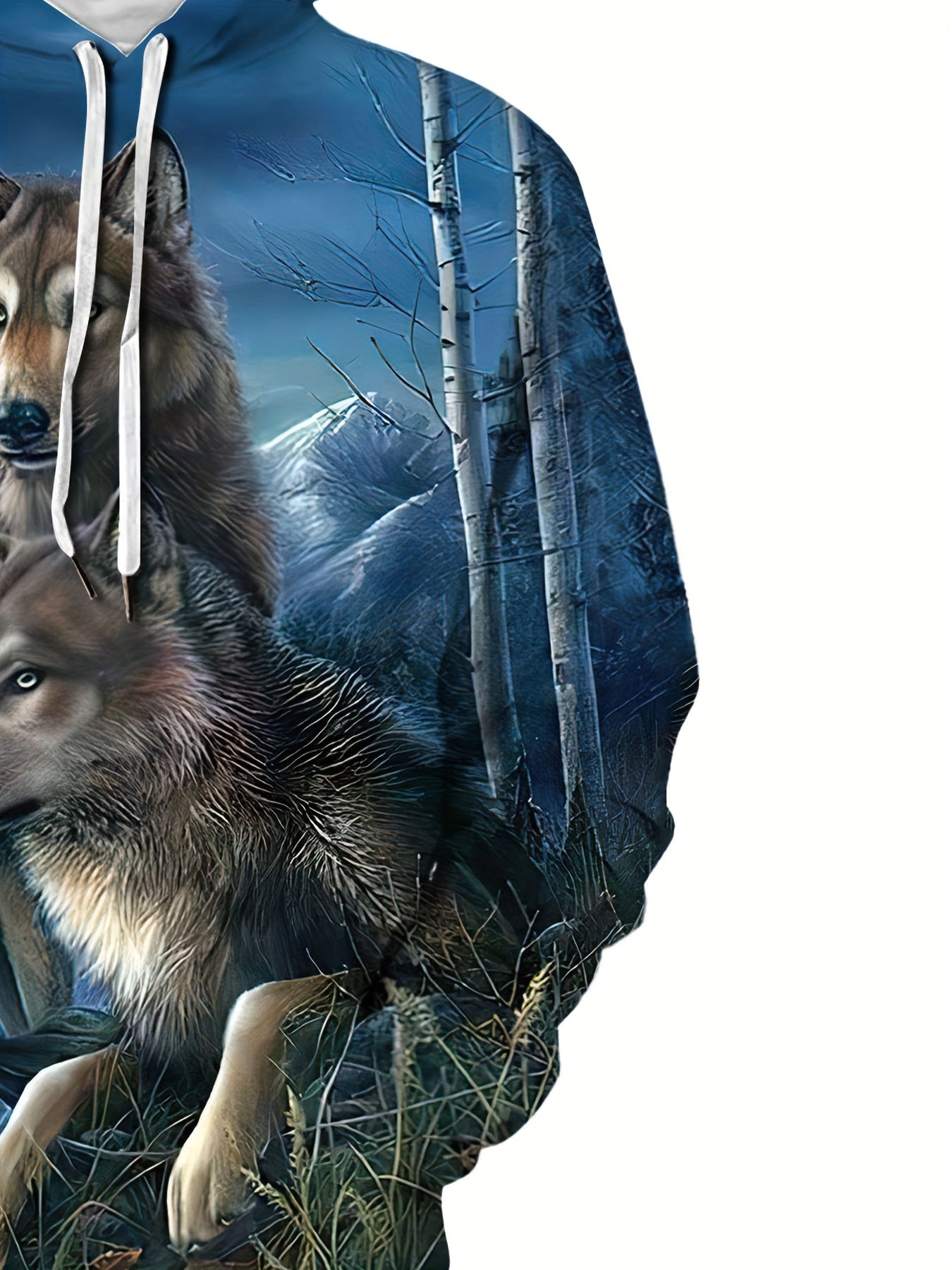 Wolves 3D Print Hoodie Men Graphic Hooded Pullover Autumn Winter