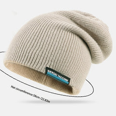 Winter Soft Beanie Hat Solid Warm Double Sided Wearable Unisex