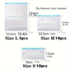 25pcs Reusable Food Storage Bags Silicone Freezer Bags Leak Proof BPA