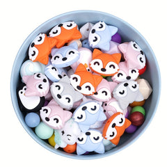Silicone Teether DIY Necklace Bracelet Bead Set Fox Head