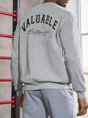 Men's Casual Letter Print Sweatshirt Sports Pullover