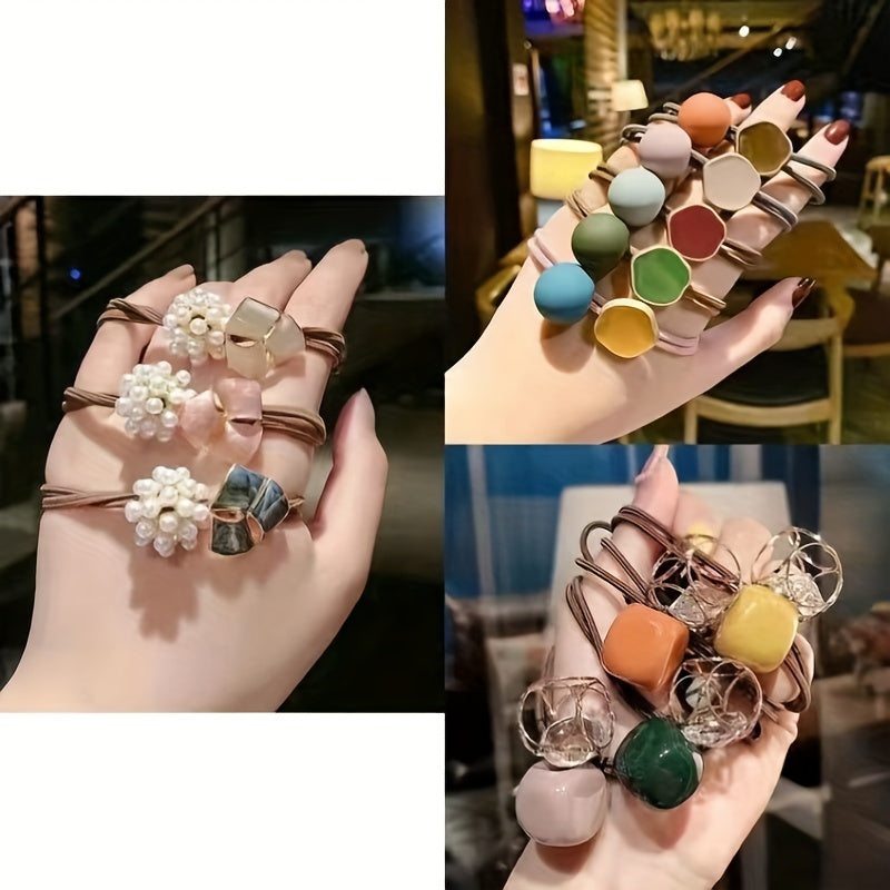 Cherry Fruit Ribbon Hair Ties Set with Bowknot - 15pcs