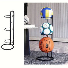 3-Layer Ball Storage Rack Carbon Steel Basketball Display Stand