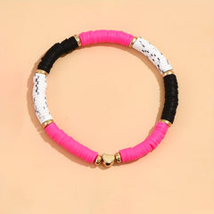 6 Pcs Soft Pottery Beaded Bracelet Set for Summer Beach