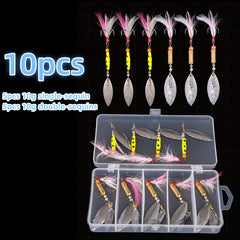 10PCS 7g 10g Sea Fishing Lure Hard Bait Spinner Lure Sharp Hook Perch Carp