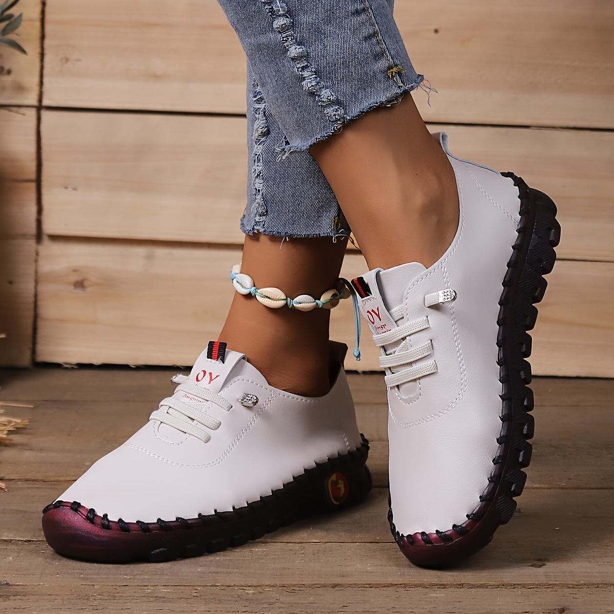 Soft Sole Flat Round Toe Loafers Shoes Lightweight Comfortable Breathable Skate
