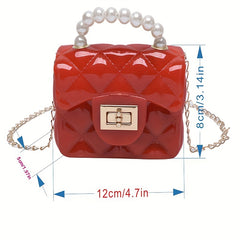 Pearl Chain Jelly Bag Handbag with Coin Purse Wallet