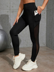 High Waist Mesh Contrast Yoga Pants Fitness Leggings
