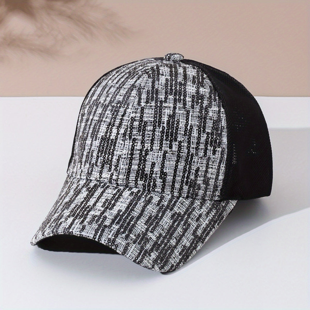 Sequins Stripe Y2K Baseball Cap Dad Hat Sunscreen Sports Hat
