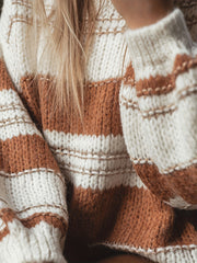 Striped Knitted Long Sleeve Pullover Jumper