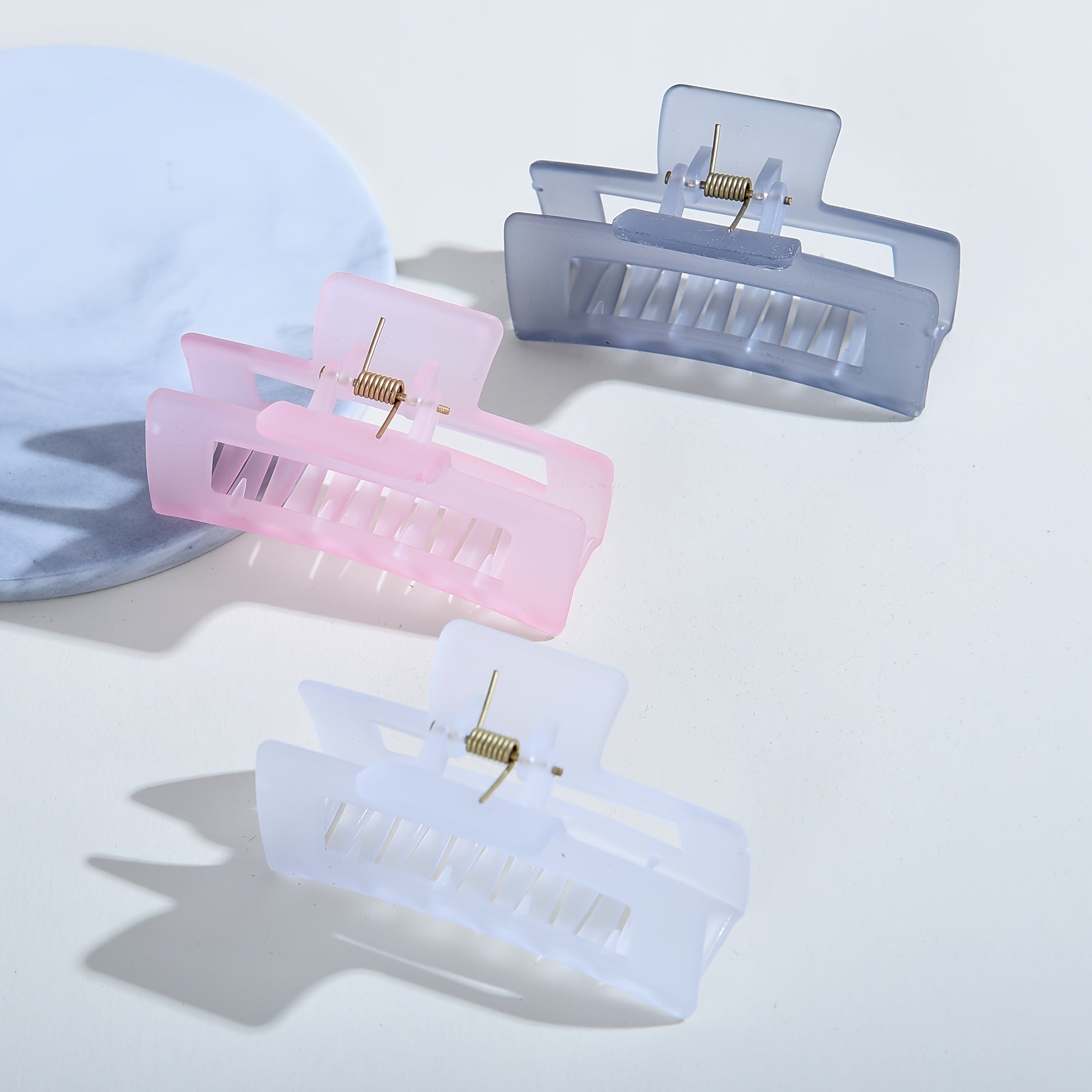 Translucent Square Large Hair Claw Clips - Non-slip Rectangular Hair Accessories