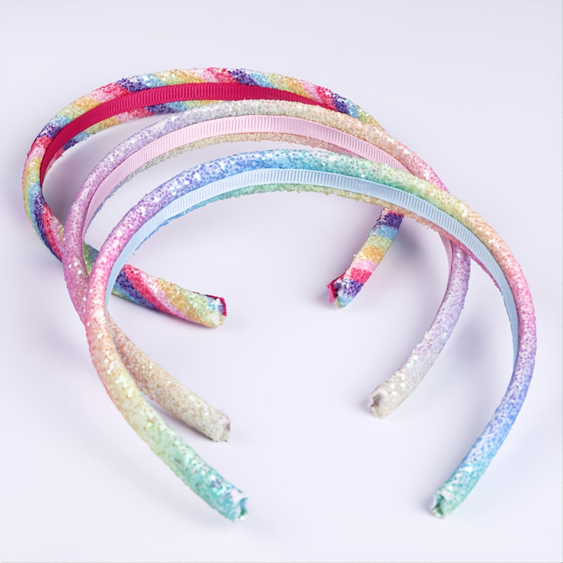 Glitter Thin Headbands for Girls Sparkly No Slip Hairbands