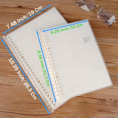 Waterproof Replaceable Core Loose Leaf Book Horizontal Line Easy Clip