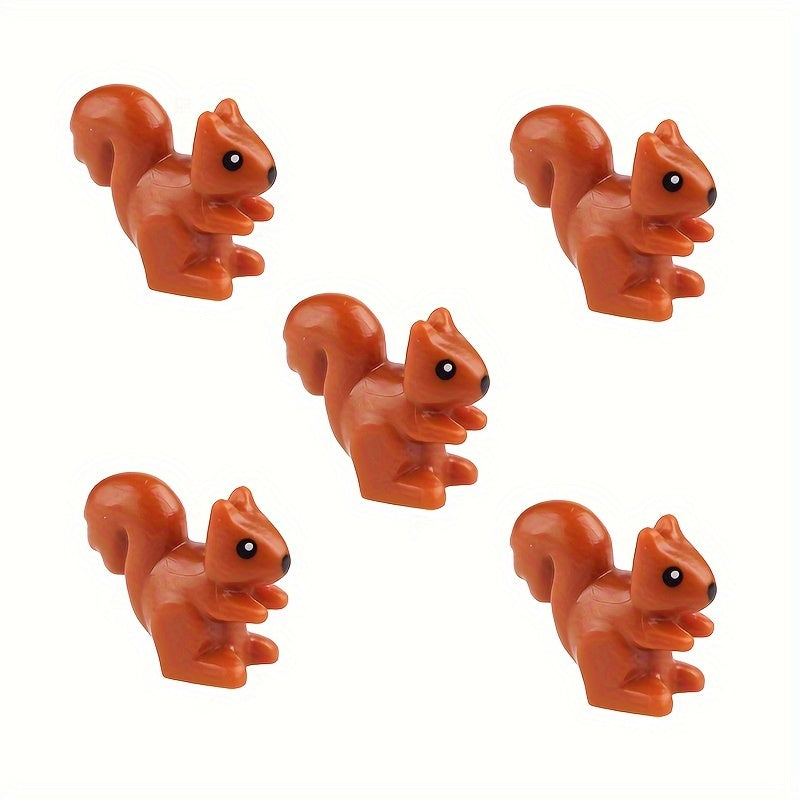 5pcs Small Particle Building Blocks Little Rabbit Squirrel Farm Scene