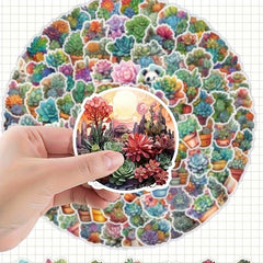 100pcs Succulent Series Stickers for Guitar Skateboard Phone