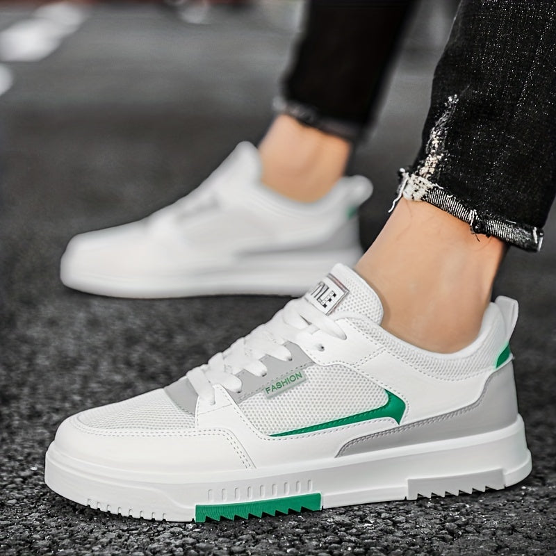Men's Lace up Mesh Sneakers Skate Shoes With Good Traction