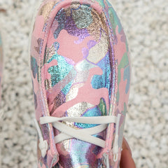 Casual Colorful Graffiti Slip On Low Top Loafer Shoes for Girls