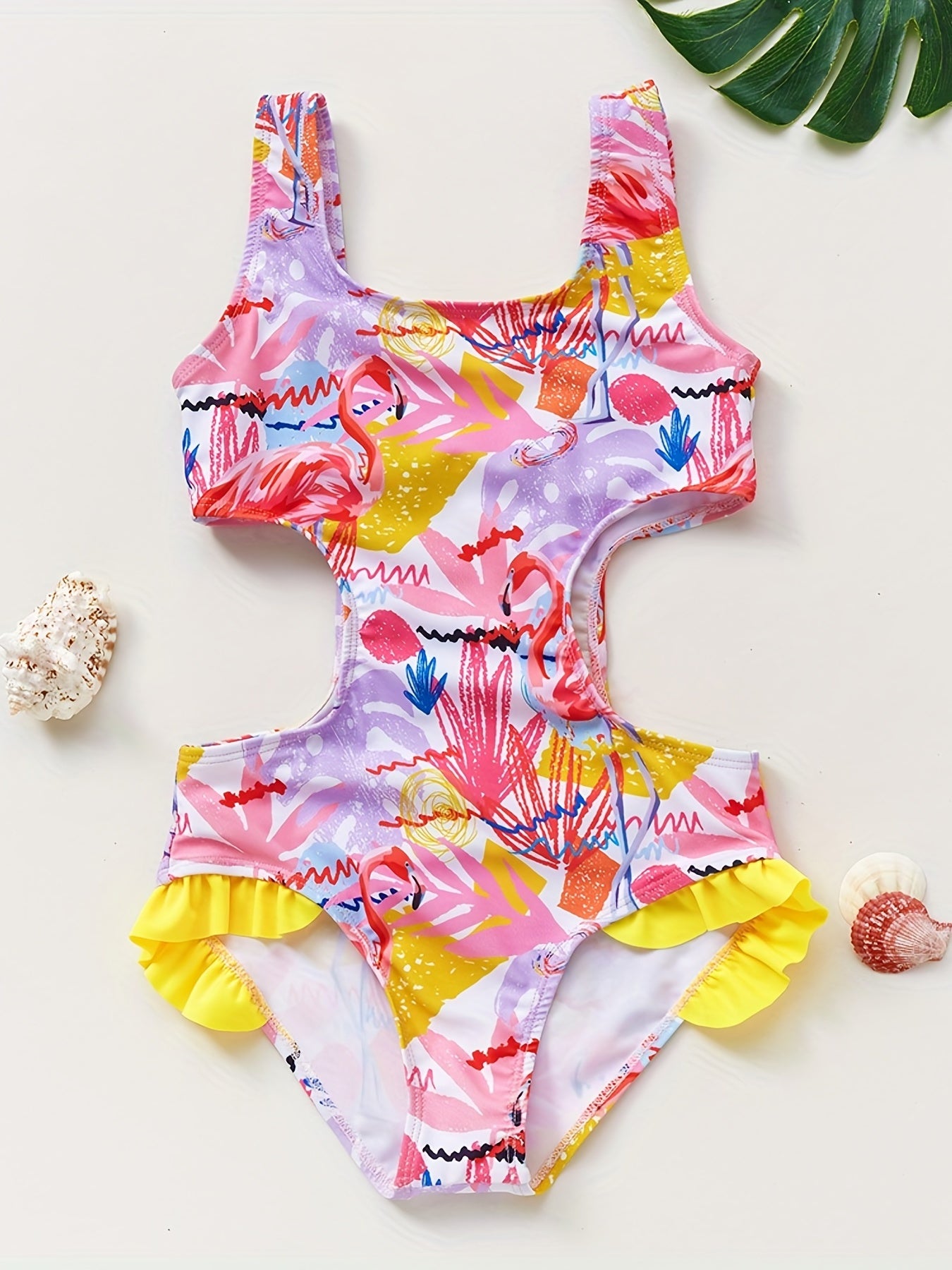 Toddler Girls Flamingo One Piece Swimsuit