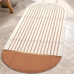 Striped Print Rug Hand Washable Mat Household Decorative Lovely Warm Carpet