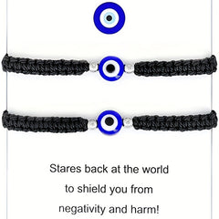 Evil Eye Adjustable Braided Bracelet for Girls Boys Teens