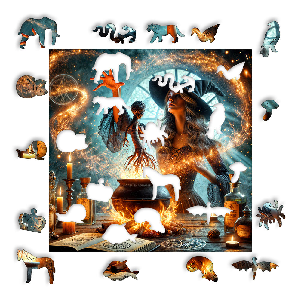 Magic Witch Wooden Puzzle Educational Family Game A3 A4 Size Magic Puzzle Game