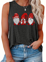 Christmas Gnome Graphic Tank Top Plus Size