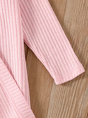 3pcs Toddler Girl Ribbed Cardigan & Tank Top & Leggings Set