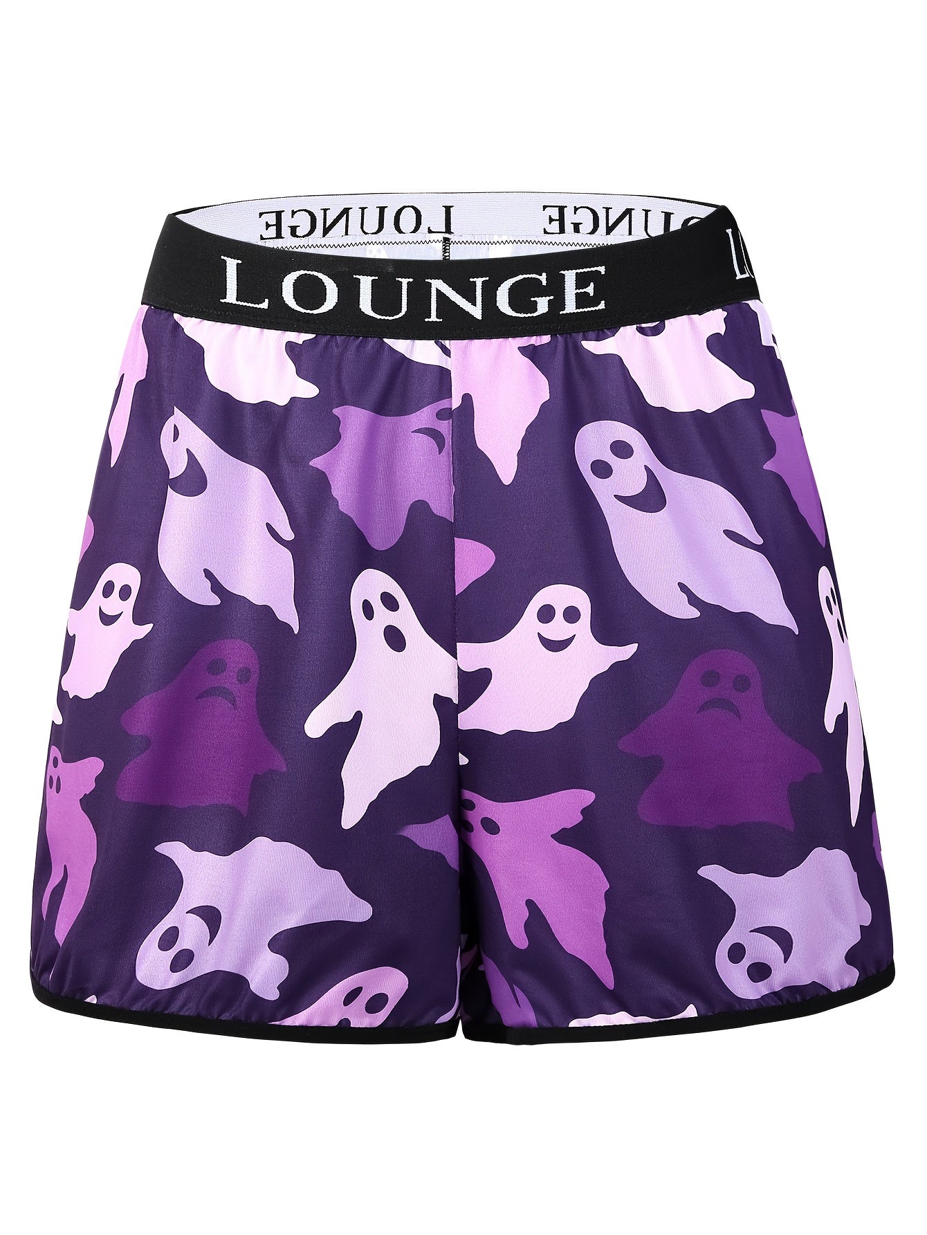 Ghost Print Letter Tape Bra & Shorts Set