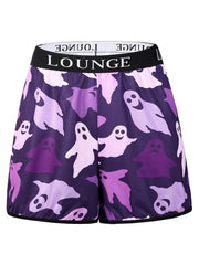 Ghost Print Letter Tape Bra & Shorts Set