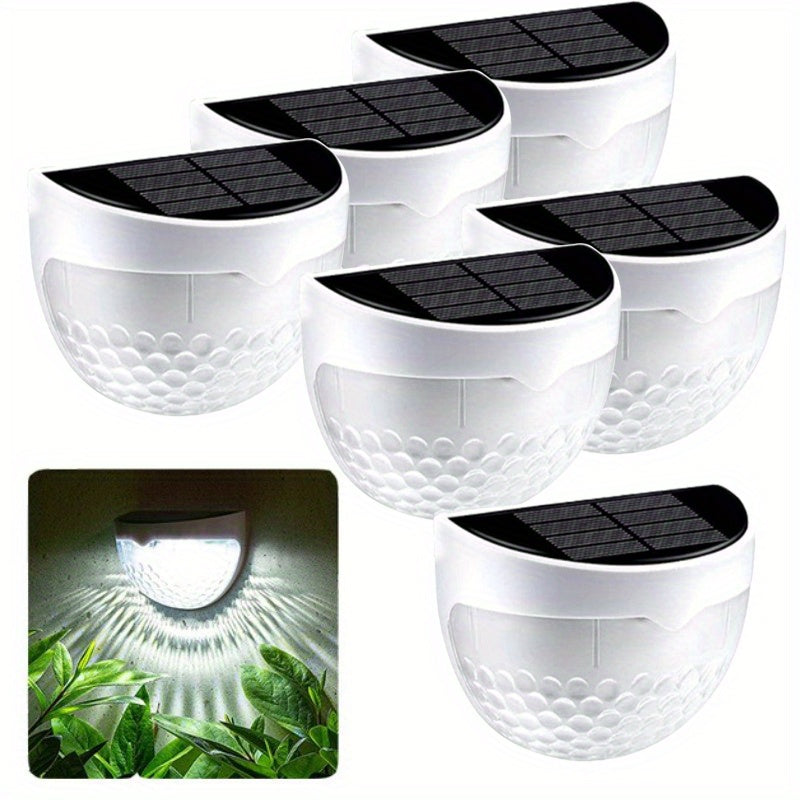 6pcs Solar Staircase Lights Waterproof Wall Lights for Outdoor Garden Patio