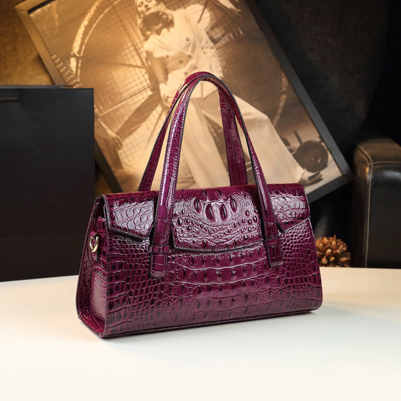Crocodile Pattern Women'S Leather Shoulder Bag