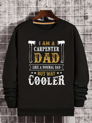 Funny Slogan Print Sweatshirt Men's Casual Graphic Crew Neck Pullover Sweatshirt