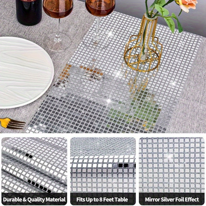 Flash Disco Party Table Towel Mirror Silvery Table Towel Retro