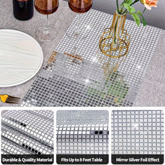 Flash Disco Party Table Towel Mirror Silvery Table Towel Retro