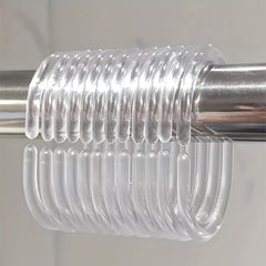 12pcs Transparent Bath Rings for Shower Curtain Rod Hanging