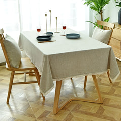 Solid Ingney Lace Tablecloth - Stain Resistant & Waterproof