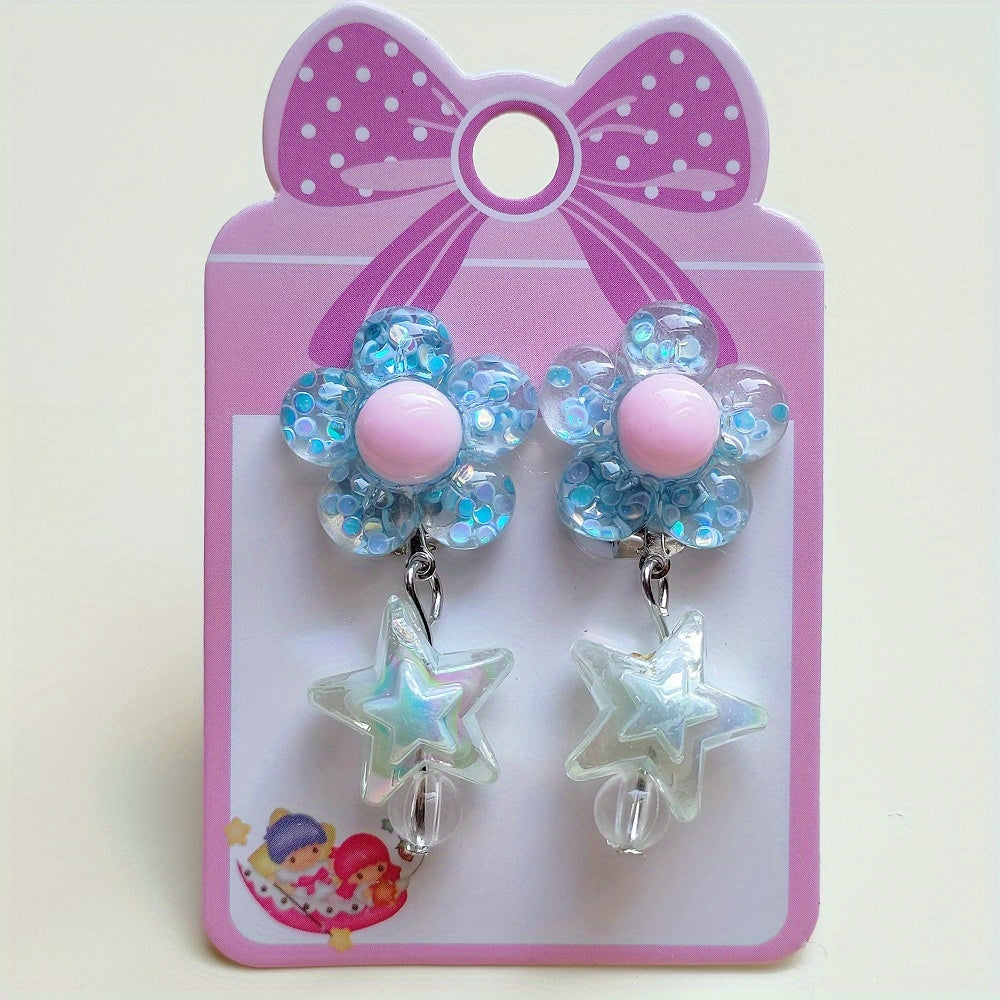 Cartoon Resin Star Pendant Ear Cuff for Party Girls