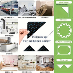 Rug Gripper Double Sided Non Slip Rug Pads Washable Area Rug Pad Carpet Tape