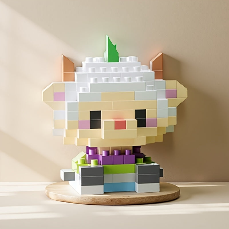 Goat Animal Cartoon Building Block Home Decor Educational Toy