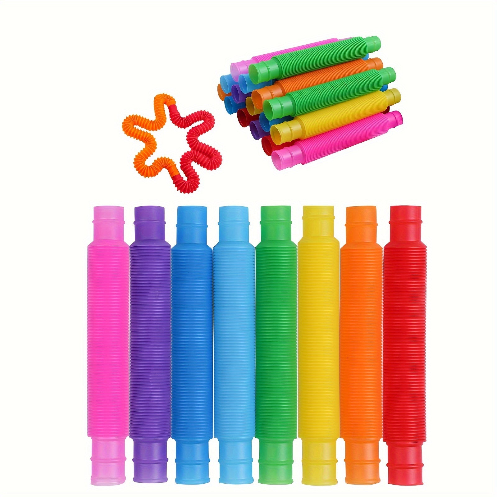 24pcs Colorful Telescopic Tube Party Toys Finger Motor Training Creative