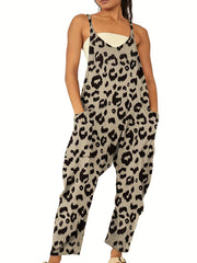 Paisley Print Overall Jumpsuit with Dual Pockets