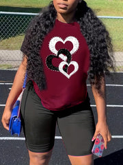 Heart Print Top & Shorts Set