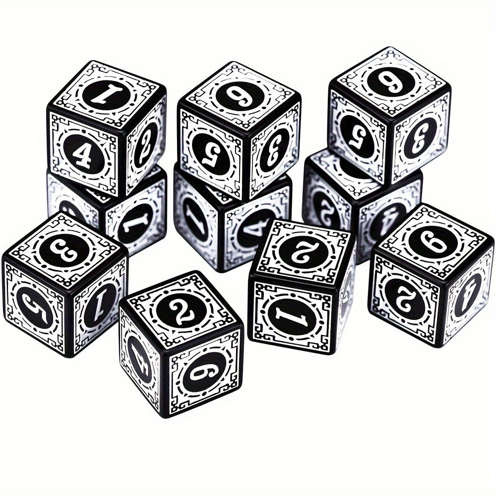 10pcs 6 Sided Square Edged Corner Numbers Acrylic Dices